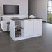 Kitchen Island with Large Countertop, Open Storage Shelves and Double Door Cabinet, White / Onyx Default -DTYStore