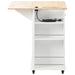 Kitchen Island with Power Outlet,Kitchen Storage Island with Drop Leaf and Rubber Wood,Open Storage and Wine Rack,5 Wheels,with Adjustable Storage for Home, Kitchen, and Dining Room,White Default -DTYStore