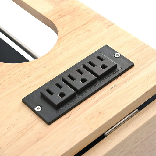 Kitchen Island with Power Outlet,Kitchen Storage Island with Drop Leaf and Rubber Wood,Open Storage and Wine Rack,5 Wheels,with Adjustable Storage for Home, Kitchen, and Dining Room, Black Default -DTYStore