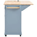 Kitchen Island with Power Outlet,Kitchen Storage Island with Drop Leaf and Rubber Wood,Open Storage and Wine Rack,5 Wheels,with Adjustable Storage for Home, Kitchen, and Dining Room, Grey Blue Default -DTYStore