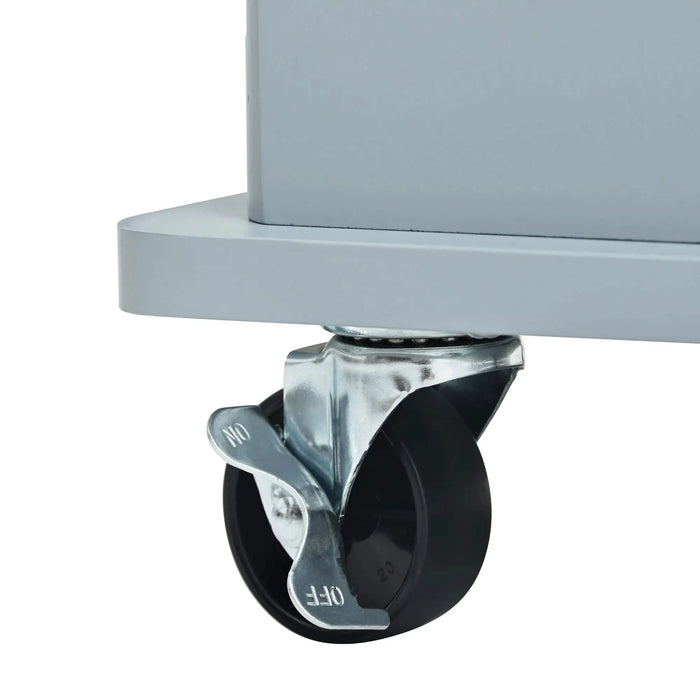 Kitchen Island with Power Outlet,Kitchen Storage Island with Drop Leaf and Rubber Wood,Open Storage and Wine Rack,5 Wheels,with Adjustable Storage for Home, Kitchen, and Dining Room, Grey Blue Default -DTYStore