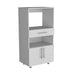 Kitchen Pantry 48' H, Two Open Storage Shelves, One for Microwave, Two Doors, Four Legs, White Default -DTYStore