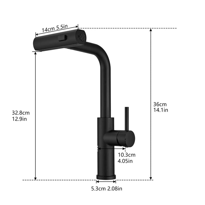 Kitchen Sink Faucet, Black Kitchen Faucets with Pull out Sprayer,Kitchen Bar Faucet Single Hole Faucet- DTY Store
