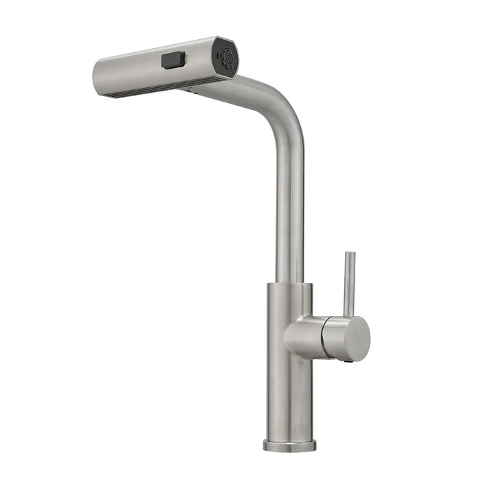 Kitchen Sink Faucet, Brushed Nickel Kitchen Faucets with Pull out Sprayer, Bar Faucet Single Hole Faucet - DTY Store