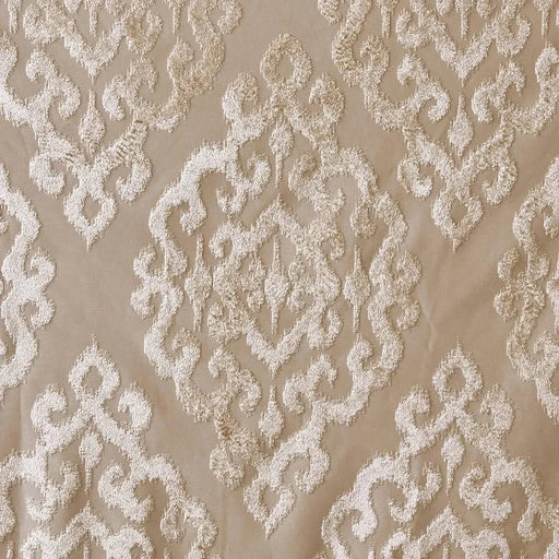 Knitted Jacquard Damask Total Blackout Grommet Top Curtain Panel Pair(2 Pcs Window Panels) Default -DTYStore