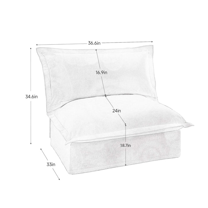 Koala Armless Sofa - Blue -DTYStore