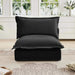 Koala Armless Sofa Black Chenille -DTYStore