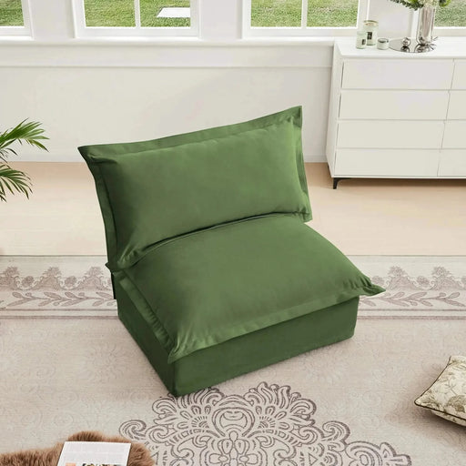 Koala Armless Sofa Green Chenille -DTYStore