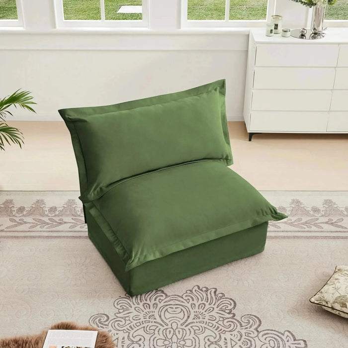 Koala Armless Sofa Green Chenille -DTYStore