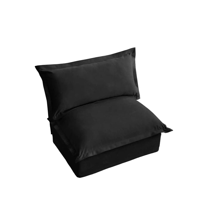 Koala Armless Sofa Black Chenille -DTYStore