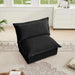 Koala Armless Sofa Black Chenille -DTYStore
