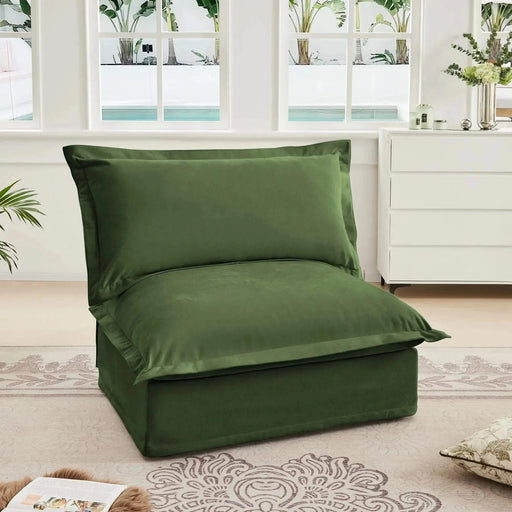 Koala Armless Sofa Green Chenille -DTYStore
