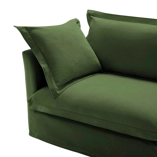 Koala Armless Sofa Green Chenille -DTYStore