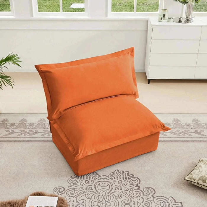 Koala Armless Sofa Orange Chenille -DTYStore