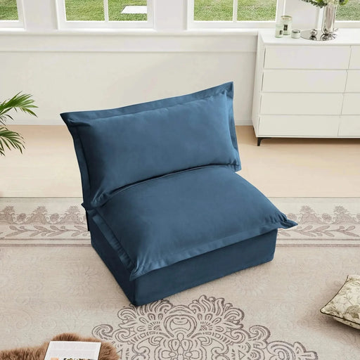 Koala Armless Sofa Blue Chenille -DTYStore