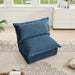 Koala Armless Sofa Blue Chenille -DTYStore
