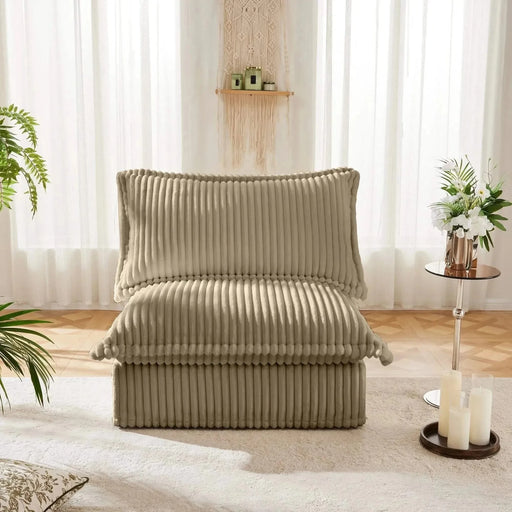 Koala Armless Sofa Cream Chenille -DTYStore