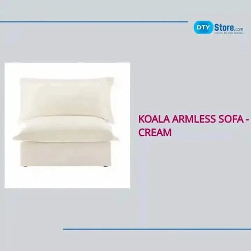 Koala Armless Sofa Cream Chenille -DTYStore