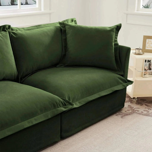 Koala Armless Sofa Green Chenille -DTYStore