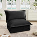Koala Armless Sofa Black Chenille -DTYStore