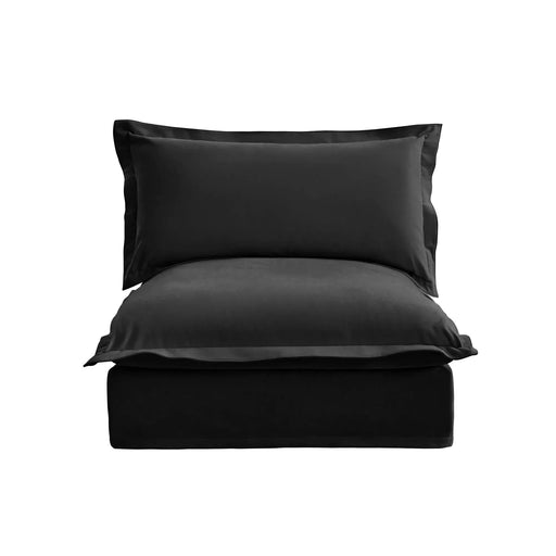 Koala Armless Sofa Black Chenille -DTYStore