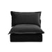 Koala Armless Sofa Black Chenille -DTYStore