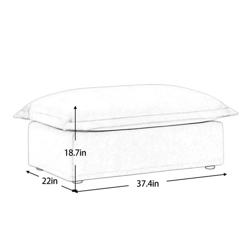 Koala Ottoman - Versatile Upholstered Footstool Accent Seat for Living Room & Bedroom Orange -DTYStore