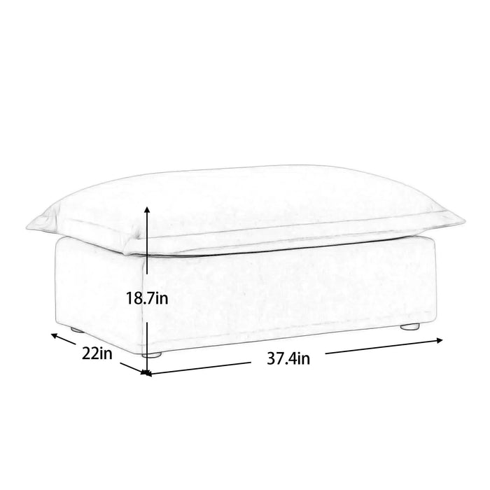 Koala Ottoman - Versatile Upholstered Footstool Accent Seat for Living Room & Bedroom Orange -DTYStore