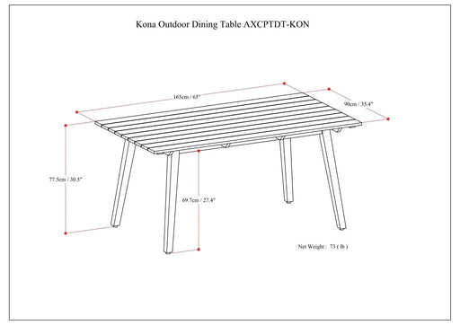 Kona - Outdoor Dining Table - Light Teak Default -DTYStore