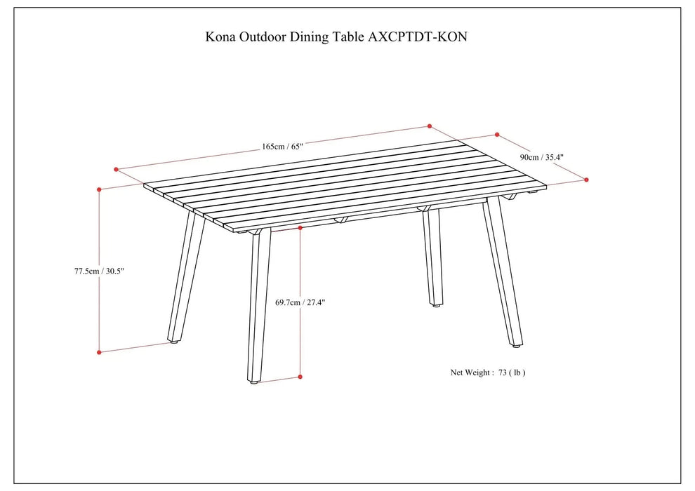 Kona - Outdoor Dining Table - Light Teak Default -DTYStore