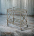 Kristensen Mirrored & Antique Gold Finish Serving Cart Default -DTYStore