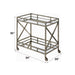Kristensen Mirrored & Antique Gold Finish Serving Cart Default -DTYStore