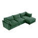 L-Shaped 3 Seater Sectional Sofa Couch,3-seat Sofa with 1 Movable Ottoman, t, Comfortable, Wide and Deep Seat, Chenille Green -DTYStore