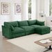 L-Shaped 3 Seater Sectional Sofa Couch,3-seat Sofa with 1 Movable Ottoman, t, Comfortable, Wide and Deep Seat, Chenille Green -DTYStore