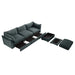 L-Shaped 3 Seater Sectional Sofa Couch,3-seat Sofa with 1 Movable Ottoman, t, Comfortable, Wide and Deep Seat, Chenille Gray -DTYStore