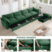 L-Shaped 4 Seater Sectional Sofa Couch,4-seat Sofa with 1 Movable Ottoman, Crescent-shaped Armrests And Wraparound Back & Armrest Cushions, ,Chenille Green Default -DTYStore