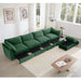 L-Shaped 4 Seater Sectional Sofa Couch,4-seat Sofa with 1 Movable Ottoman, Crescent-shaped Armrests And Wraparound Back & Armrest Cushions, ,Chenille Green Default -DTYStore