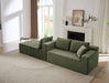 L-Shaped Cloud Sectional Sofa with Deep Seat,No Assembly Required,Modular Couches Sleeper for Living Room,Bedroom,Apartment,Green Default -DTYStore