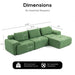 L-Shaped Sectional Couches for Living Room with Memory Foam & Steel Frame - No Assembly Convertible Sofa Bed, Corduroy Fabric Compression Sofa, Modular Couch for Apartments,Bedrooms,Home Theate,Green Default -DTYStore