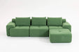 L-Shaped Sectional Couches for Living Room with Memory Foam & Steel Frame - No Assembly Convertible Sofa Bed, Corduroy Fabric Compression Sofa, Modular Couch for Apartments,Bedrooms,Home Theate,Green Default -DTYStore