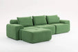 L-Shaped Sectional Couches for Living Room with Memory Foam & Steel Frame - No Assembly Convertible Sofa Bed, Corduroy Fabric Compression Sofa, Modular Couch for Apartments,Bedrooms,Home Theate,Green Default -DTYStore