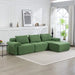 L-Shaped Sectional Couches for Living Room with Memory Foam & Steel Frame - No Assembly Convertible Sofa Bed, Corduroy Fabric Compression Sofa, Modular Couch for Apartments,Bedrooms,Home Theate,Green Default -DTYStore