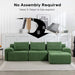 L-Shaped Sectional Couches for Living Room with Memory Foam & Steel Frame - No Assembly Convertible Sofa Bed, Corduroy Fabric Compression Sofa, Modular Couch for Apartments,Bedrooms,Home Theate,Green Default -DTYStore