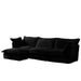 L-Shaped Slipcovered Sectional Sofa Couch, Comfy Deep Seat Cloud Couch with Convertible Ottoman & 2 Big Pillows, Modern Oversized 3 Seater Slipcovered Sofa Set for Living Room Office, Black Corduroy Default -DTYStore