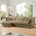 L-Shaped Slipcovered Sectional Sofa Couch, Comfy Deep Seat Cloud Couch with Convertible Ottoman & 2 Big Pillows, Modern Oversized 3 Seater Slipcovered Sofa Set for Living Room Office, Camel Corduroy Default -DTYStore