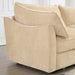 L-shaped 4-seater modular sofa, with 1 movable footstool, crescent-shaped armrests, and wraparound back and arm cushions, plus a pull-out storage drawer under each seat, chenille fabric, wheat colour. Default -DTYStore