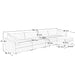 L-shaped 4-seater modular sofa, with 1 movable footstool, crescent-shaped armrests, and wraparound back and arm cushions, plus a pull-out storage drawer under each seat, chenille fabric, wheat colour. Default -DTYStore