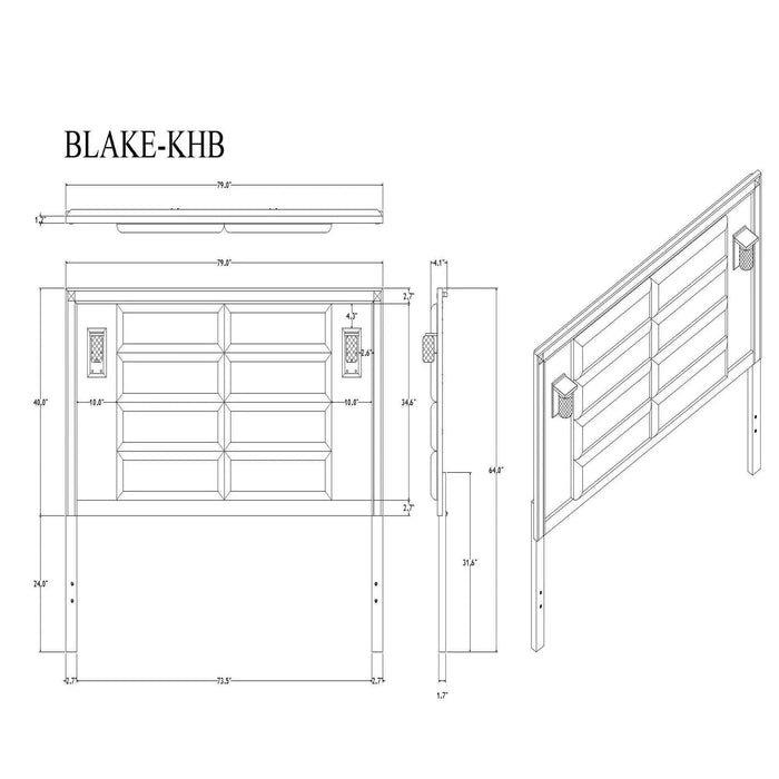 LIVELY Black/Gold King 5PC Bedroom Set with Glitter Detail and Padded Headboard with Lights Default -DTYStore