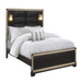 LIVELY Black/Gold King 5PC Bedroom Set with Glitter Detail and Padded Headboard with Lights Default -DTYStore
