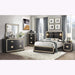 LIVELY Black/Gold King 5PC Bedroom Set with Glitter Detail and Padded Headboard with Lights Default -DTYStore